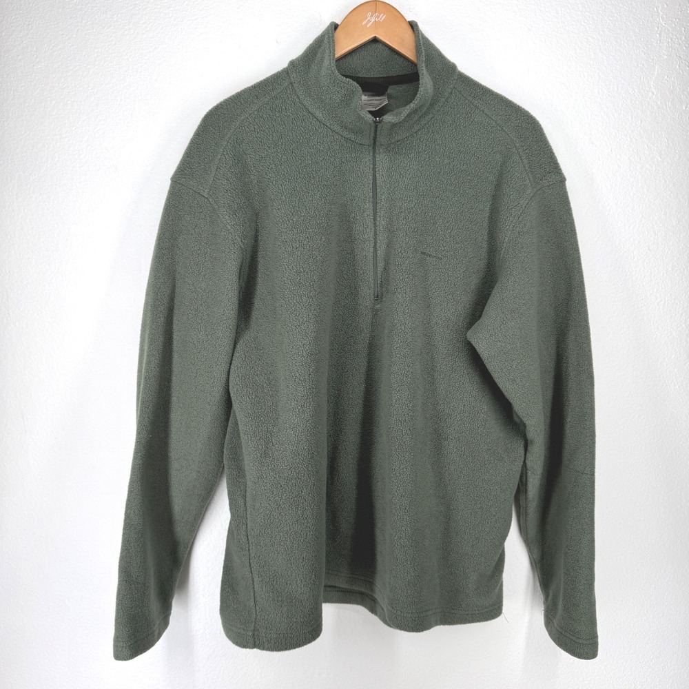 Patagonia Mens Capilene Fleece Pullover 1/4 Zip Green Size L Pullover Base layer